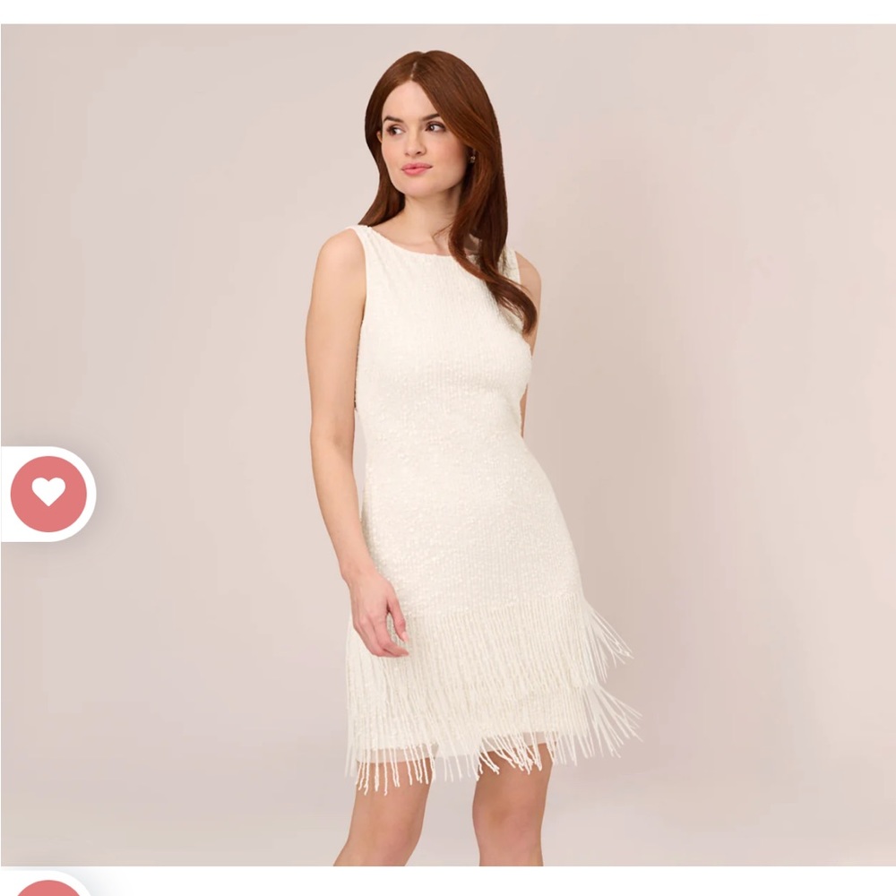 Adrianna Papell - Sleeveless Beaded Cocktail Dress in Ivory / Size 0